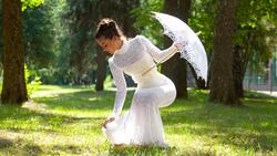 Gorgeous Lady in White Dress Photography