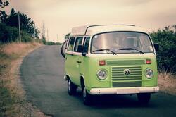 Green And White Volkswagen Combi Car Van