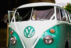 Green And White Volkswagen T1 Van Car