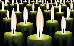 Green Burning Candles