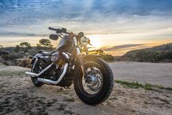 Harley Davidson 2020 Parked Bike at The Time of Sunrise