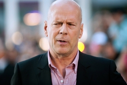Hollywood Actor Bruce Willis in Black Suit