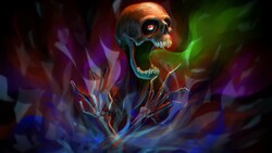 Horror Skull Colorful Background Photo