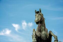 Horse Statue Sky Background Ultra HD Pics