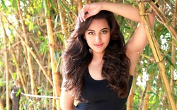 Indian Heroine Sonakshi Sinha In Bamboo Field