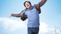 Jim Carrey Jumping With Happiness Photo