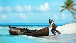 Johnny Depp At Beach With Boat