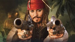 Johnny Depp Holding Gun In Both Hands