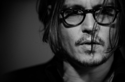 Johnny Depp In Long Hair Black And White 4K