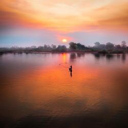 Lake During Sunset