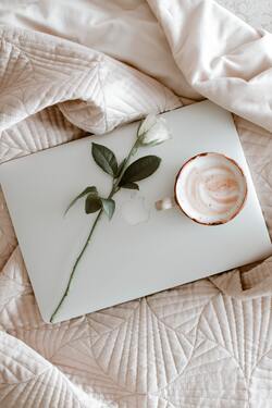 Laptop and Coffee Combination Wallpaper