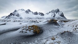 Lofoten Snow Covered Mountain 4K