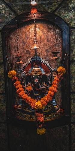 Lord Ganesha Statue in Temple