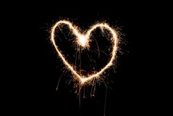 Love Heart Drawn In Lights
