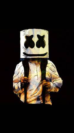 Marshmello Black Background Mobile Photo