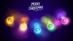 Merry Christmas Lights Background Wallpaper