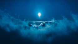 Moon at Night Between Cloud