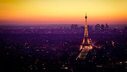 Night View of Eiffel Tower in Paris