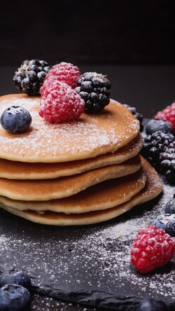 Pancake and Berry Food