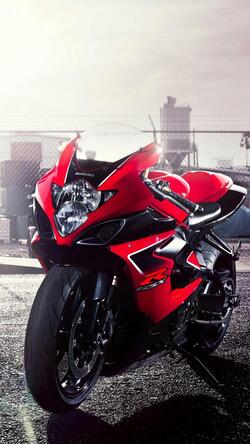 R GSX Red Bike Mobile Wallpaper