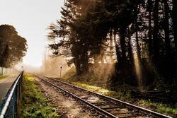 Railway Track in Morning Nature Photo