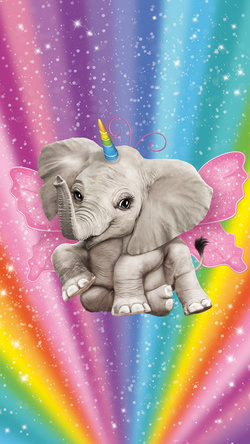 Rainbow Elephant Background