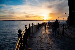 River Side at Sunset Image