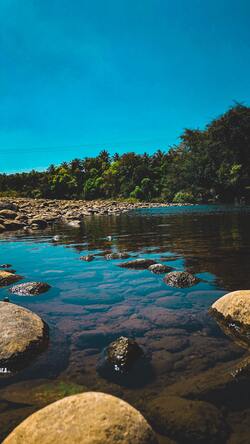 River With Stones Wallpaper