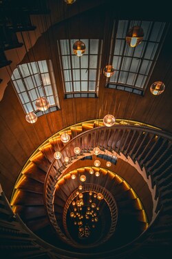 Round Stairs in Hotel Building