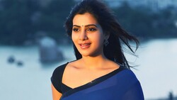 Samantha in Blue Saree