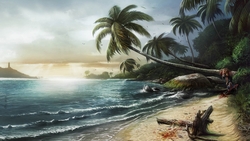 Sea Beach HD Painting