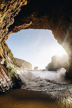 Seashore Rock During Sunrise