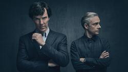 Sherlock TV Series Cast Martin Freeman and Benedict Cumberbatch 4K