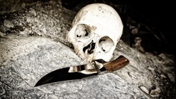 Skull And Knief Horror Pics