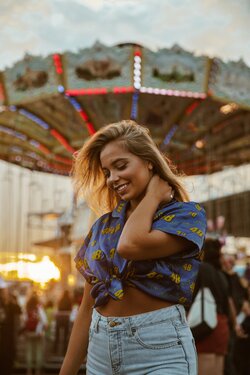 Smiling Woman in Fair