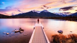 Standing on Dock Sunset View