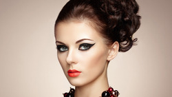 Stunning Cute Girl Model Closeup Photo Having Red Lipstick On Mouth 4K HD Celebrities