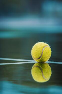 Tennis Ball in the Floor Photo