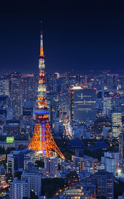 Tokyo Tower In Japan at Night View