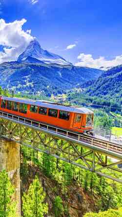 Train on Bridge Photo