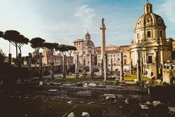 Trajans Column Monument in Rome Italy Pic