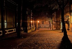 View of Night City Street