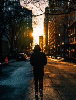 Walking Man at Night