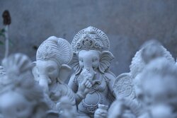 White Ganesha Idol During Ganesh Chaturthi