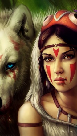 Wolf With Girl Image