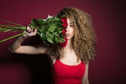 Woman With Rose Flower