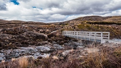 Wooden Walking Bridge on River