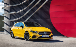 Yellow Colour Mercedes Amg A35 Car